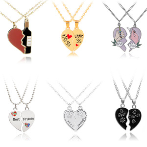 Collier <span class=keywords><strong>d</strong></span>'amitié <span class=keywords><strong>pour</strong></span> filles avec lettres de licorne créatives, diamant coloré, couture <span class=keywords><strong>d</strong></span>'amour, meilleur ami, collier BFF - Product Image 2