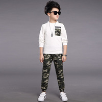 Nouveaux vêtements pour enfants, ensemble sportif printemps-automne pour enfants, uniformes militaires pour garçons, ensemble camouflage printemps deux pièces