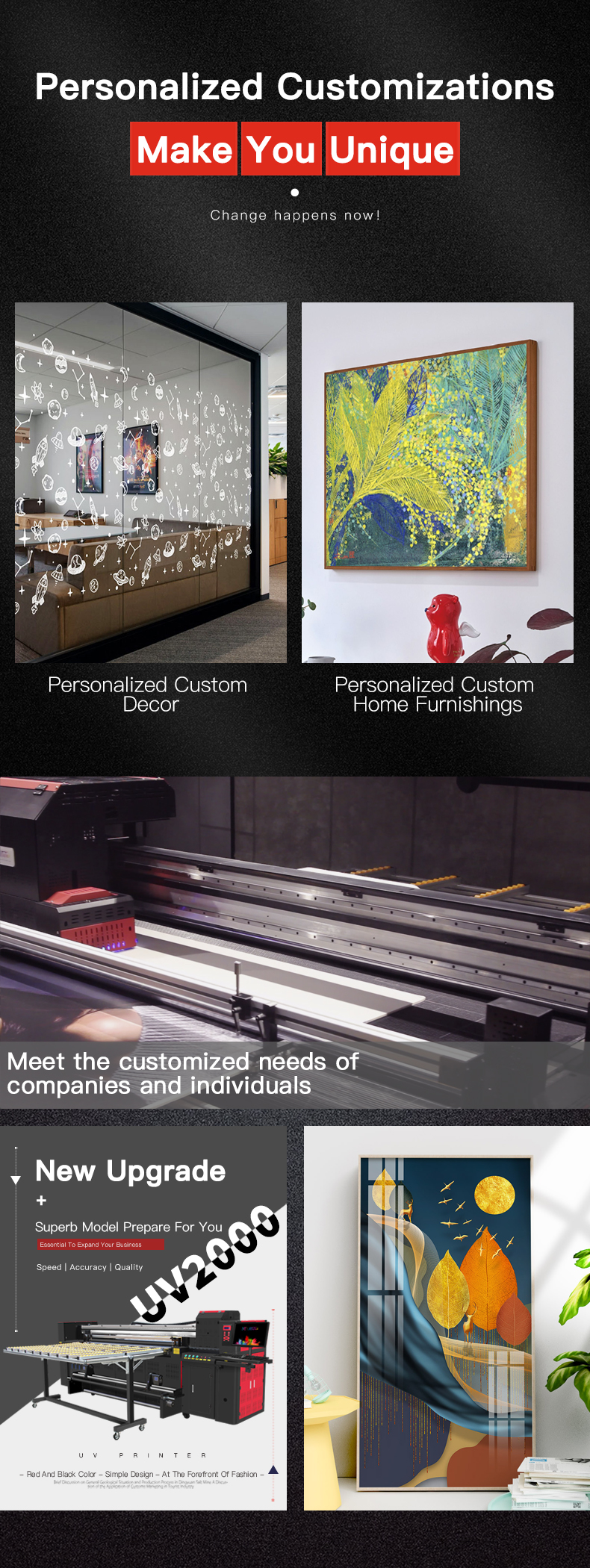 Lifelong Technology Support 2000mm Hybrid UV Printer Machine Canvas Printing Machine