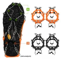 Extérieur Hiver Randonnée Escalade Neige Pointes Crampons Crampons Chaîne Griffes Poignées Bottes Couverture Glace Gripper Spike pour Chaussures Antidérapant