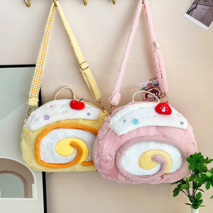 Nueva mochila <span class=keywords><strong>de</strong></span> peluche Swiss Roll para niñas, diseño lindo y dulce, bolso cruzado <span class=keywords><strong>de</strong></span> gran capacidad con un toque femenino - Product Image 6