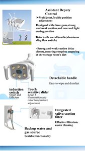 Fauteuil dentaire moderne avec siège réglable et lumière aérienne - Product Image 4