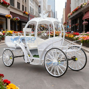 Élégante calèche électrique blanche pour mariage, transport spécial, calèche de princesse Cendrillon, calèche citrouille - Product Image 6