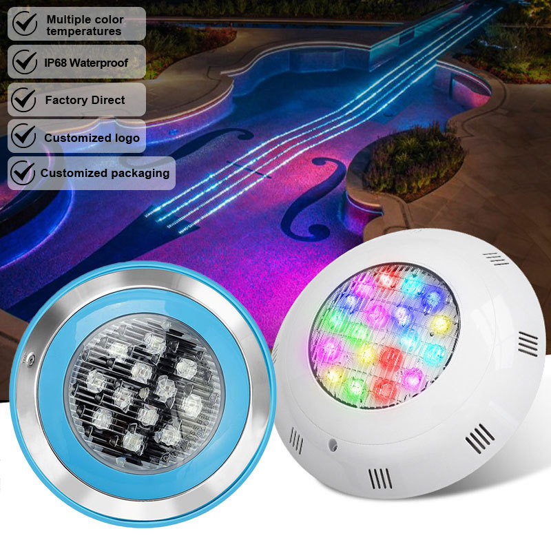 Remote-Controlled 6W LED Swimming Pool Lights RGB Color Changing IP68 Waterproof ABS DC24V Stainless Steel High CRI Pool Light