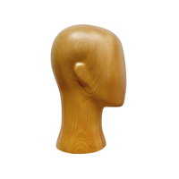 Support de tête de mannequin vintage en bois massif de haute qualité pour présentoir de bijoux et chapeaux, idéal pour la boutique et la décoration antique