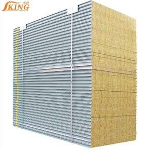 Panel de <span class=keywords><strong>Techo</strong></span> Sándwich de Lana Mineral ISOKING, Estructura de Acero, Resistente al Fuego, <span class=keywords><strong>Aislamiento</strong></span> Térmico para Almacenes, Exteriores y Paredes - Product Image 1