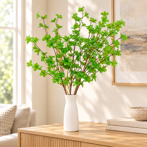 Branches de feuilles vertes artificielles, tiges de verdure artificielle pour vase, décoration de mariage, décoration de la maison, vente en gros - Product Image 1