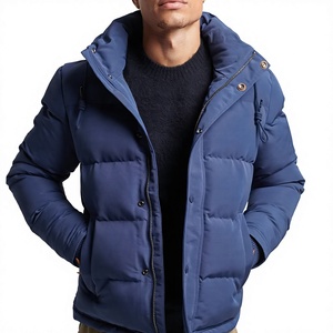 Veste d'hiver matelassée légère en duvet de canard, coupe courte, coupe-vent, style puffer, avec fermeture éclair, pour homme - Product Image 1