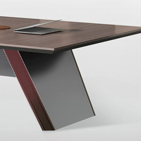 Table de conférence moderne de grande taille, bureau de réunion, table de salle de réunion en bois, table de conseil d'administration pour usage professionnel en entreprise