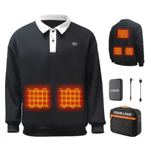 फोन पावर बैंक और बैटरी पैक से लैस हीट-अप कंट्रोल सेंसिटिव कोट के साथ नया प्लस-साइज हीटेड जैकेट स्वेटर हुडी