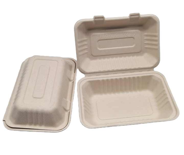 Biodegradable & Compostable Sugarcane Bagasse 900ML Take Away Lunch ...