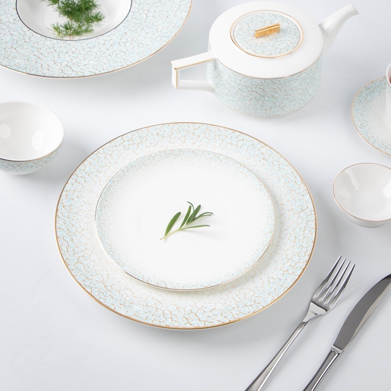 Gold Rim Bone China Dinner Set