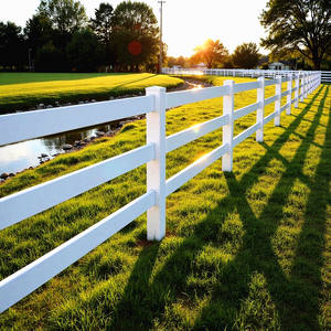 <span class=keywords><strong>3</strong></span> 레일 포스트 및 레일 가축 울타리 목장 농장 방수 PVC 말 울타리 - Product Image 2