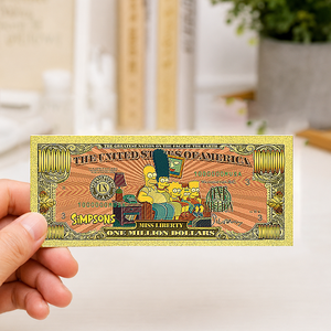Amerikaanse Amine Cartoon Familie Gouden Folie Bankbiljet - 1 Miljoen Dollar Collectible Grappige Geanimeerde Figuren Cadeau Huisdecoratie - Product Image 4