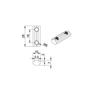 Cina produttore 5459 alluminio estrusione M6-3030 2 fori scorrevoli in acciaio t dadi per alluminio profilo estrusione m6 m8 30 4 - Product Image 2
