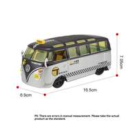 Mobil Model Diecast Roda Logam 1:24 SAMBA Bus Taxi Mobil Klasik Model 1/24 Mainan Kendaraan Hiasan Dekorasi Model Tarik Mundur Hadiah untuk Anak Laki-laki
