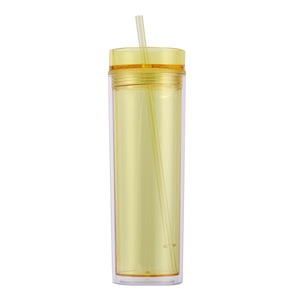 Gobelet à paille transparent à double paroi Baoman, grande capacité 16 oz, portable pour les voyages, les sports de plein air - Product Image 1