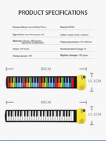 Hifing Wholesale Digital Pink 49 Keys Piano Hand Roll Piano Roll up Keyboard Piano
