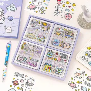 Sticker DIY Box Set 100pcs, tự dính Sticker Set hộp Báo Chí dán trang trí dễ thương thiết lập