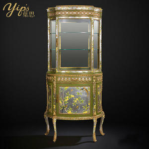 Yips LD-1203-0107 עץ מלא תצוגה קלאסית יין ארון עלה נסיכה צבוע צמח דפוס ציפור הצמח עבור אוכל - Product Image 3