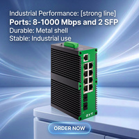 Commutateur de gestion industriel Ail DIN IP40, 8 ports L2, gestion intégrée, Gigabit complet, protection contre les surtensions 6KV, pour environnement de production industrielle