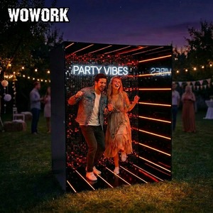 WOWORK Cadre photo en métal LED néon RVB, support <span class=keywords><strong>de</strong></span> fond lumineux <span class=keywords><strong>pour</strong></span> décoration <span class=keywords><strong>de</strong></span> fête d'anniversaire, <span class=keywords><strong>de</strong></span> <span class=keywords><strong>mariage</strong></span> ou d'événement - Product Image 4
