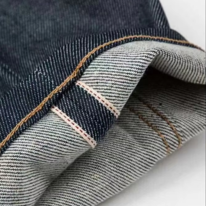 Selfedge, желтая линия, необработанные винтажные мужские джинсы, 100% хлопок, 15 унций, тяжелый вес, японский жемчуг, снежный, неплотный, selvedge, джинсовая ткань
