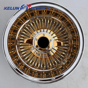 Roue à fil d'or supérieur 13x7 14x7 roues chromées pour voiture vintage fororged knock offs jantes à rayons chromées - Product Image 2