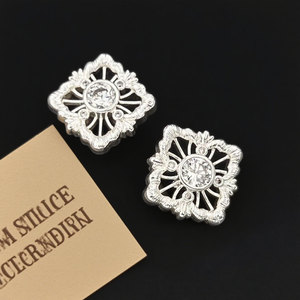 Flower Shape Stud <b>Earrings</b> 925 Silver <b>Posts</b> Claw Setting Party Jewelry EA14222 - Product Image 4