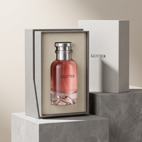 Boîte cadeau rigide personnalisée avec couvercle et base pour flacon de parfum cylindrique et rectangulaire en verre, insert en mousse EVA avec logo personnalisé, OEM