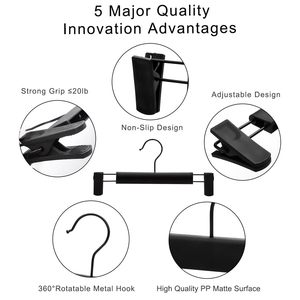 <b>Plastic</b> Clothes Hanger Clothing Pants Hangers Space-Saving Skirt Hanger with 360 ° Swivel Hooks - Product Image 5