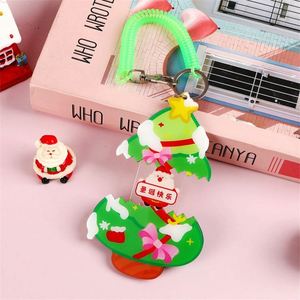Creative and Cute Cartoon <b>Pull</b>-Out Acrylic Christmas Keychain Made of Plastic - Product Image 2