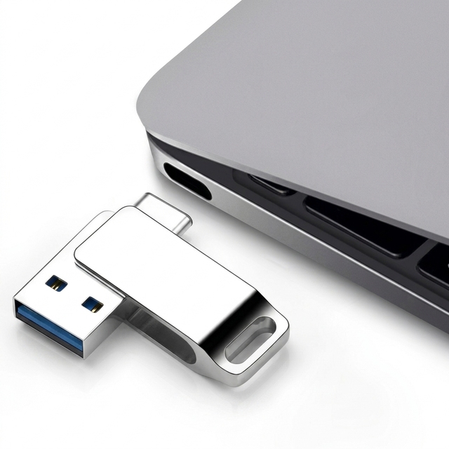 Metal Type-C Dual Interface Flash Drive USB2.0/3.0 Large Capacity 512gb 1TB Direct Plug Phone PC High Speed Custom Engraved Logo