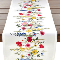 Chemin de table imprimé en polyester, taille personnalisée pour la location de textiles événementiels, approvisionnement stable en gros pour distributeurs