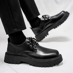 Chaussures Derby pour Hommes, Style Business, Automne, Bout Rond, Casual, Tendance, Chaussures de Mariage, Nouvelles Chaussures en Cuir à Semelle Épaisse Rehaussante - Product Image 3