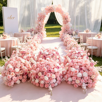 Décoration de mariage tropicale personnalisée de luxe en soie rose de haute qualité, grands centres de table floraux, arrangements en mousse