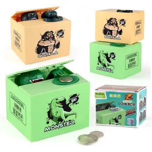Direktvertrieb des Herstellers Kinderkarikatur elektrisch geld stehlen gorilla englische Schachtel Münze kreativ essen Dinosaurier Geld