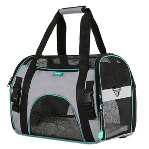 Bolsa de transporte para perros con malla lateral y superior, aprobada por aerolíneas, de fábrica BSCI, adorable transportín para perros, productos para mascotas. - Product Image 1