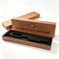 Boîte cadeau rigide en papier kraft recyclé écologique personnalisée avec doublure en éponge pour l'emballage de montres intelligentes haut de gamme de luxe