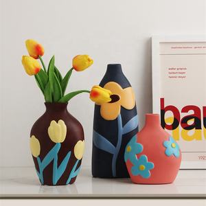 फ्रेंच प्राचीन चीनी मिट्टी फूल गुलदस्ते फ्रेंच फूलदान चित्रित सिरेमिक गुलदस्ते - Product Image 4