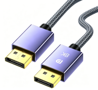 Cable DisplayPort 1.4 a DisplayPort 8K 60Hz 32.4Gbps con Cubierta de Nailon Trenzado y Carcasa de Aluminio Morado para Monitor