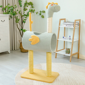 Dinosaur Cat Tree 1 Level Sisal Scratching Post Cartoon Design Cat <b>Bed</b> Integrated <b>Space</b> <b>Saving</b> For Small Apartments - Product Image 1