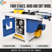 Scie circulaire à ligne droite pour le travail du bois STR MJ153, robuste, pour la découpe de bois simple, avec système d'alimentation automatique