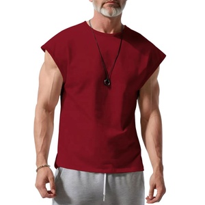 Abbigliamento Uomo Estivo Nuova T-shirt Senza Maniche Casual Larga Tinta Unita Sottile Canotta per Giovani Uomini - Product Image 5