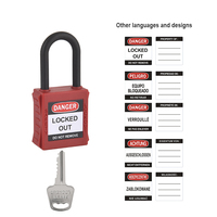 Candado de Seguridad ELECPOPULAR de 38 mm con Grillete de Nylon PA, Grillete Largo, Certificado ISO/CE, Bloqueo y Etiquetado, Cilindro de Alta Seguridad