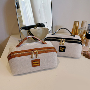 Wholesale Custom Luxury Durable PU Leather Cosmetic Bag Women Wash <b>Toiletry</b> Bag Ladies Capacity Cosmetic <b>Storage</b> Bag for Travel - Product Image 3