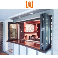Nouvelle conception de fenêtres pliantes horizontales en aluminium et verre trempé pour balcon d'appartement