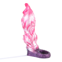 YOCY Fantasy - Extenseur de pénis en silicone avec fonction d'éjection d'eau pour hommes, design nœud de chien, disponible en trois tailles, facile à porter, manchon pour pénis