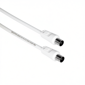 Coaxial <b>Cable</b> Male To Male 0.60 M White For Audio <b>Video</b> Connection - Product Image 3