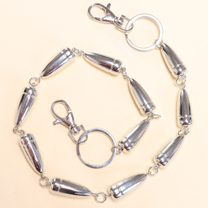 โซ่คล้องกางเกงทรงกระสุนชั้นเดียว โซ่คาดเอวโลหะสำหรับผู้ชาย สไตล์ร็อค อุปกรณ์เสริมสำหรับกางเกงยีนส์เดนิม - Product Image 3